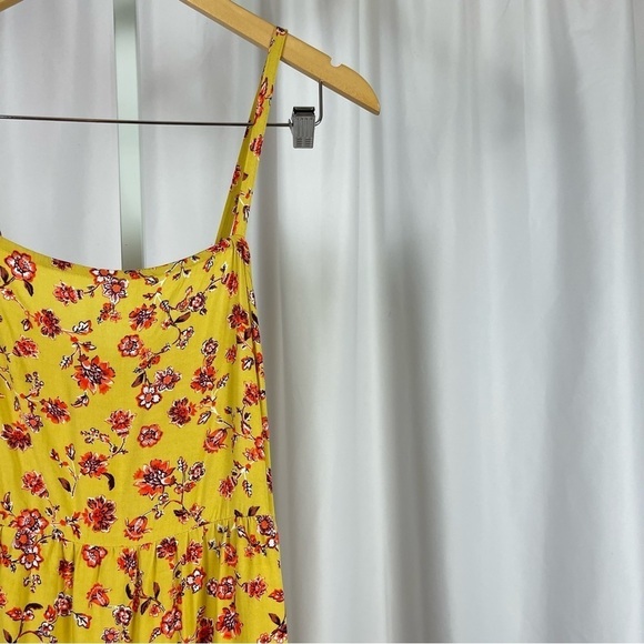 Old Navy Medium Floral Ruffle Boho Swing Tiered Dress Summer Cottagecore Pockets - Picture 9 of 9